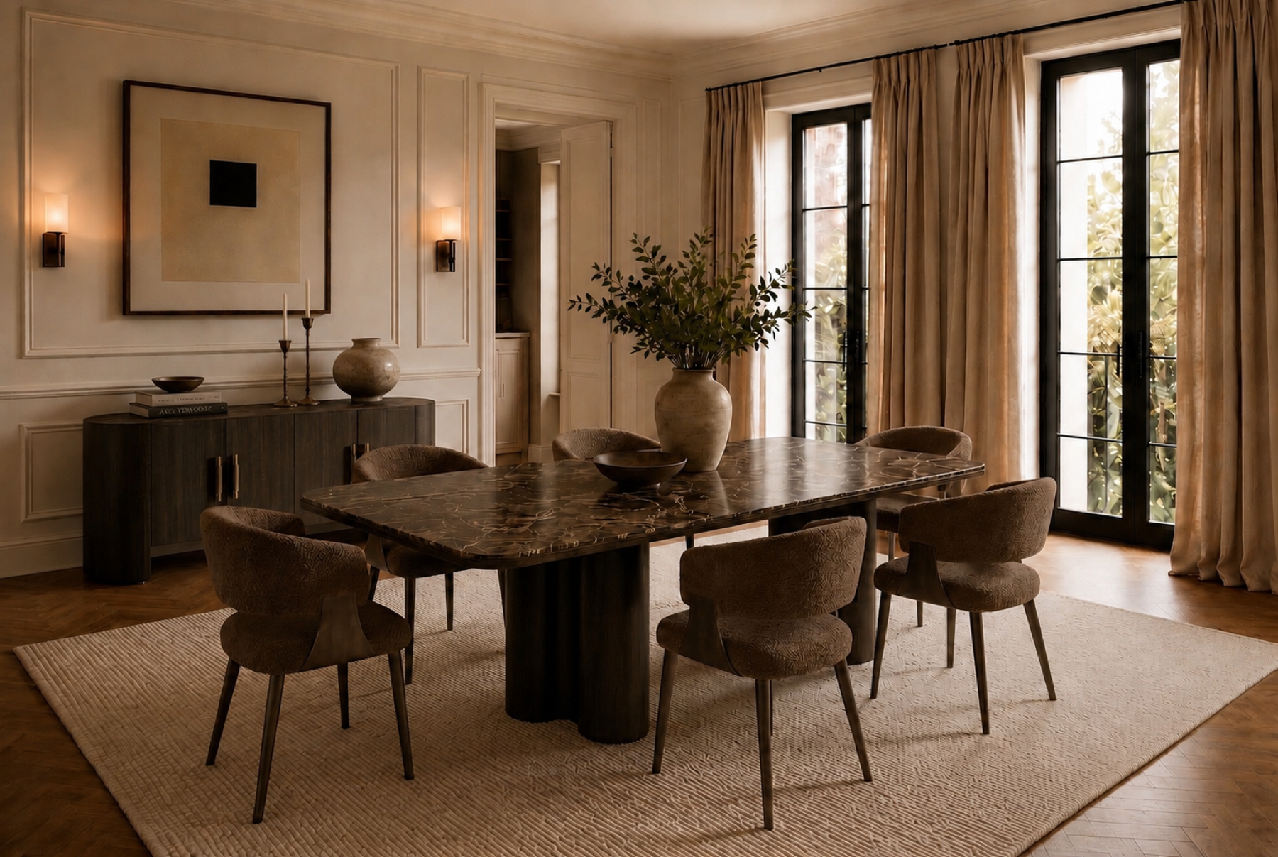 Warm dining interior with Langham Design furniture